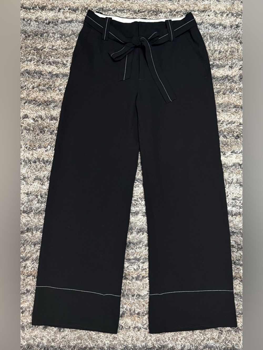 Zara Women's Wide Leg Dress Pants With Contrasting Topstitching - Picture 4 of 12